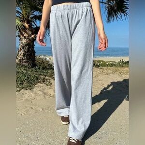 Brandy Melville Light Gray Wide-Leg Sweatpants